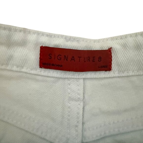 signature8 Distressed White Denim Shorts Size Large hot pants - Picture 4 of 8